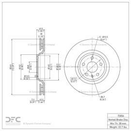 Dynamic Friction Company 604-73054 - GeoSpec Vented Front Brake Rotor