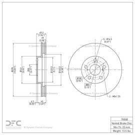 Dynamic Friction Company 604-76068 - GeoSpec Vented Front Brake Rotor