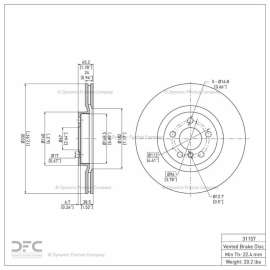 Dynamic Friction Company 900-31157 - Hi-Carbon Alloy GEOMET Front Brake Rotor