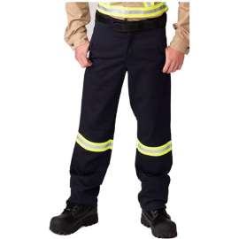 Big Bill Heavy Work Pants, Reflective Material, Flame Resistant, 32W x 32L, Navy