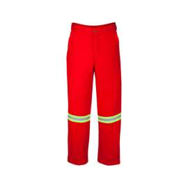 Big Bill Heavy Work Pants, Reflective Material, Flame Resistant, 56W x Unhemmed, Red