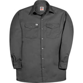 Big Bill Premium Long-Sleeve Button Down Work Shirt, L, Gray