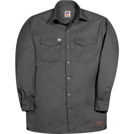 Big Bill Premium Long-Sleeve Button Down Work Shirt, XL, Gray