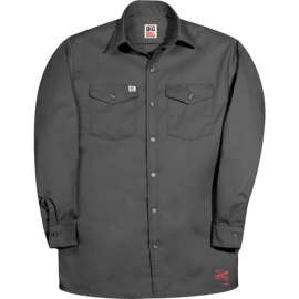 Big Bill Premium Long-Sleeve Button Down Work Shirt, L Tall, Gray