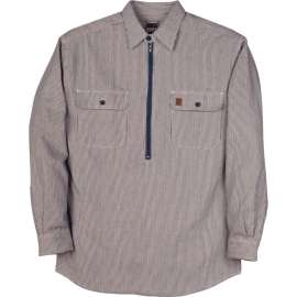 Big Bill Hickory Half-Zip Pull-Over Long Sleeve Shirt, M, Gray