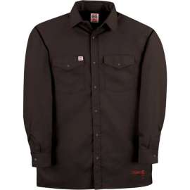 Big Bill Snap Button Down Long Sleeve Work Shirt, 3XL, Black