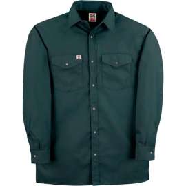 Big Bill Snap Button Down Long Sleeve Work Shirt, XL, Green