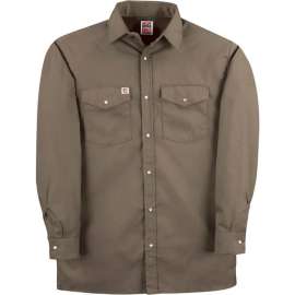 Big Bill Snap Button Down Long Sleve Work Shirt, L Tall, Gray