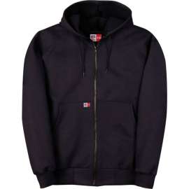 Big Bill Full Zip Hooded Sweater Indura, Flame Resistant, 11 Oz., 2XL, Navy