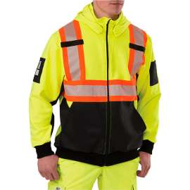Big Bill High-Vis Full Zip Hooded Sweater, Reflective, S, Yellow