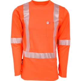 Big Bill High Visibility Athletic Performance T-shirt, Flame Resistant 6.25 Oz., L Tall, Orange