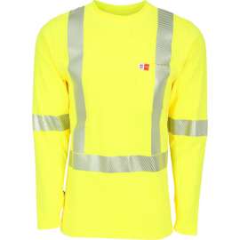 Big Bill High Visibility Athletic Performance T-shirt, Flame Resistant 6 Oz., S, Yellow