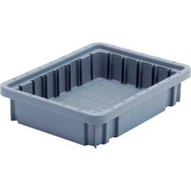 Quantum Storage Dividable Grid Container, 10-7/8"L x 8-1/4"W x 2-1/2"H, Gray, Polyprolylene