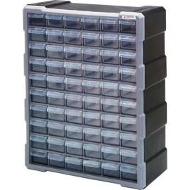 Quantum Plastic Drawer Cabinet PDC-60BK - 60 Drawers 6-1/4"W x 15"D x 18-3/4"H