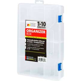 Quantum QB800 Organizer Box - 1-10 Adjustable Compartments - 11-3/4"L x 7-3/4"W x 2-3/16"H