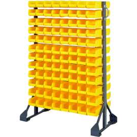 Quantum QRU-12D-220-192 Double Sided 12 Rail Unit With 192 QUS220 Ultra Stack & Hang Bins, Yellow