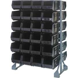 Quantum QRU-12D-240-48 Double Sided 12 Rail Unit With 48 QUS240 Ultra Stack & Hang Bins, Black