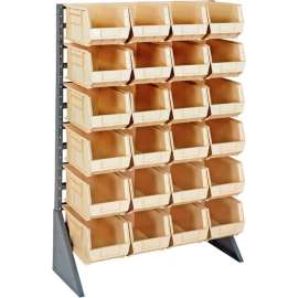 Quantum QRU-12S-240-24 Single Sided 12 Rail Unit With 24 QUS240 Ultra Stack & Hang Bins, Ivory