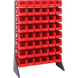 Quantum QRU-16S-230-48 Single Sided 16 Rail Unit With 48 QUS230 Ultra Stack & Hang Bins, Red