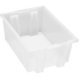 Quantum Storage Genuine Stack & Nest Tote Clear, 19-1/2"L x 13-1/2"W x 8"H, Polyprolylene