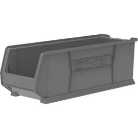 Akro-Mils Super-Size AkroBin Plastic Stacking Bin, 11"W x 29-7/8"D x 10"H, Gray