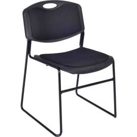 Regency Plastic Stack Chair with Padded Seat and Back - 400 lb. Capacity - Black