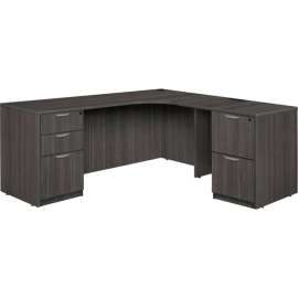 Regency Legacy 71" Double Full Pedestal Right Corner Credenza, Ash Grey
