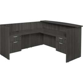 Regency Legacy Double Box File Pedestal Reception Desk, Ash Grey