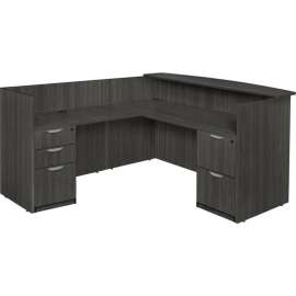 Regency Legacy Double Full Pedestal Reception Desk, Ash Grey