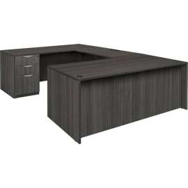 Regency Legacy 71" Double Full Pedestal U-Desk, Ash Grey