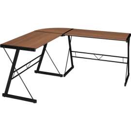 Niche Soho Modern Home Office Gaming Computer L Shape Corner Desk, Urban Walnut