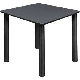 Regency Kee 30" Square Multipurpose Breakroom Slim Table, Grey/ Black