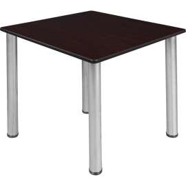 Regency Kee 36" Square Multipurpose Breakroom Slim Table, Mocha Walnut/ Chrome