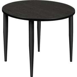 Regency Kahlo 36" Round Multipurpose Breakroom Tapered Leg Table, Ash Grey/ Black