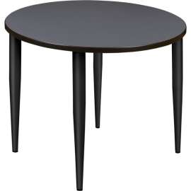 Regency Kahlo 36" Round Multipurpose Breakroom Tapered Leg Table, Grey/ Black