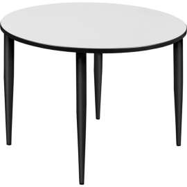 Regency Kahlo 48" Round Multipurpose Breakroom Tapered Leg Table, White/ Black