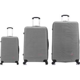 InUSA Royal Lightweight Hardside Spinner 3-Piece Luggage Set 20"/28"/32" - Silver