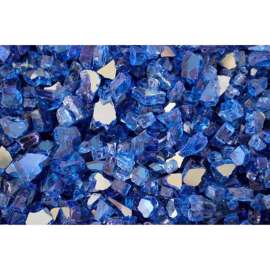 Hiland Fire Glass RFGLASS-CBLT 1/4" to 1/2" Dia. Reflective Cobalt Blue 10 Lbs