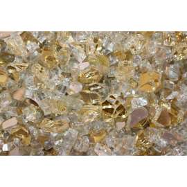 Hiland Fire Glass RFGLASS-GOLD 1/4" to 1/2" Dia. Reflective Gold 10 Lbs
