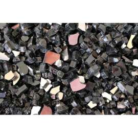 Hiland Fire Glass RFGLASS-RBLK 1/4" to 1/2" Dia. Reflective Black 10 Lbs