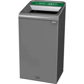 Rubbermaid Configure Decorative Steel Trash Can, Organic Waste Lid, 23 Gallon, Grey Stenni