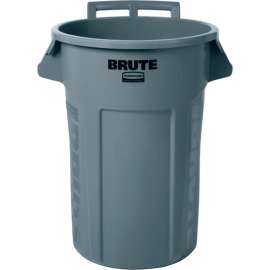 Rubbermaid Vented Wheeled Brute Container, 44 Gallon, Gray