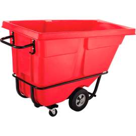 Rubbermaid Commercial Products 1 Cu. Yd. Tilt Truck, Plastic, Red