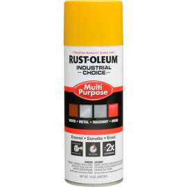 Rust-Oleum Industrial 1600 System Gen Purpose Enamel Aerosol, Safety Yellow, 12 oz. - 1644830