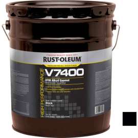 Rust-Oleum V7400 Series 340 VOC DTM Alkyd Enamel, High Gloss Black 5 Gallon Pail - 245405