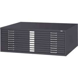 10-Drawer Steel Flat File for 30" x 42" Documents - Black
