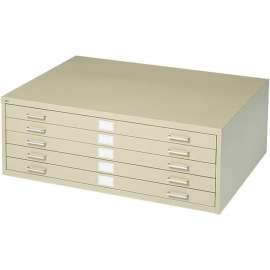 5-Drawer Steel Flat File for 24" x 36" Documents, Tropic Sand