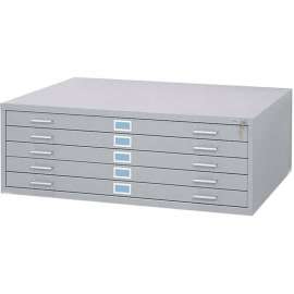 5-Drawer Steel Flat File for 30" x 42" Documents, Gray