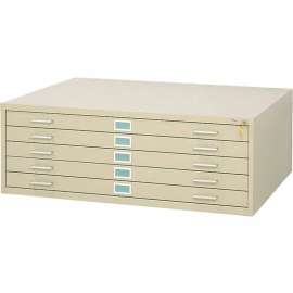 5-Drawer Steel Flat File for 36" x 48" Documents, Tropic Sand
