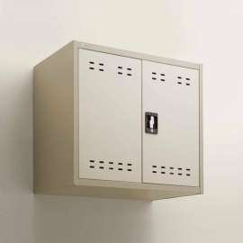 Safco Wall Mountable Steel Storage Cabinet 30"W x 18"D x 27"H, Tan